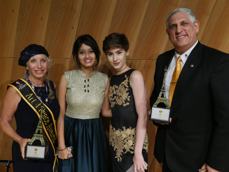 Paris Appreciation awards at the top of the Eiffel Tower, Paris France 2017 Topic: Peace Begins with Me